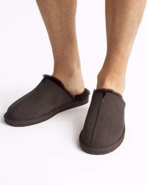 STAVANGER Fårskinnstofflor Herr, Chocolate