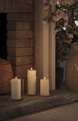 LED-Blockljus Ø10cm Real Flame, Deluxe Homeart - Set av 3