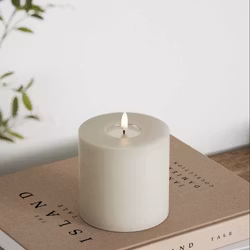 LED-Ljus Ø10cm Real Flame, Deluxe Homeart - Set av 3