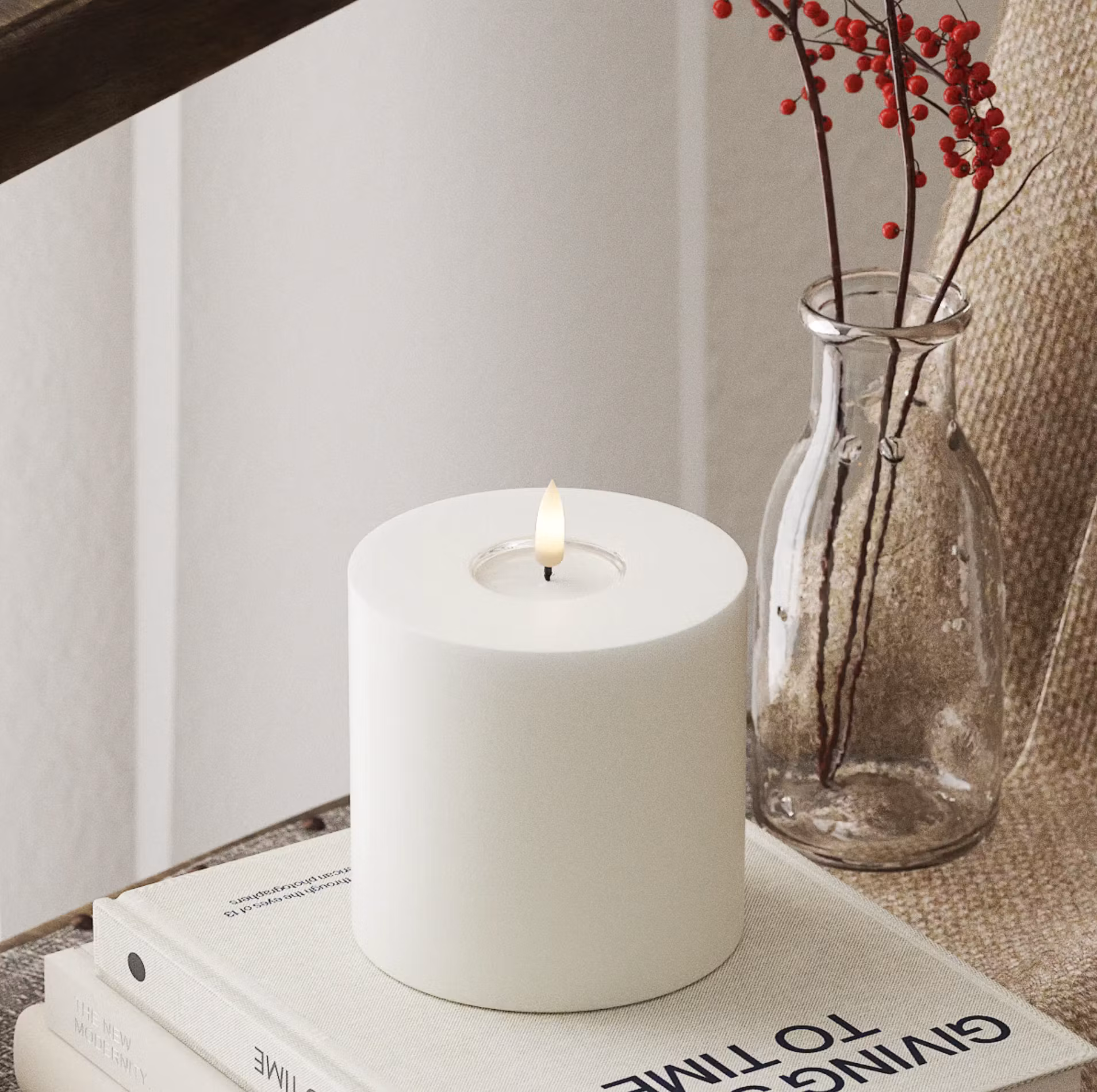 LED-Ljus Ø10cm Real Flame, Deluxe Homeart - Set av 3