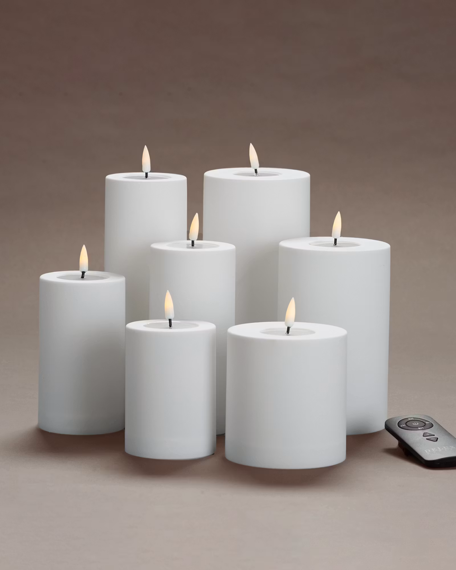 Vita LED-Blockljuspaket Real Flame, Deluxe Homeart - 7 dels set