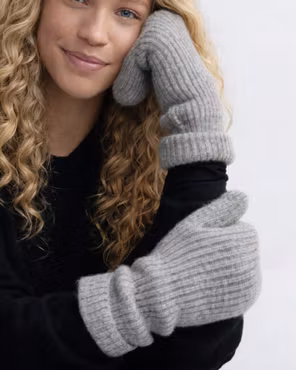 Vantar Ribb med Fleecefoder - Gråmelerad