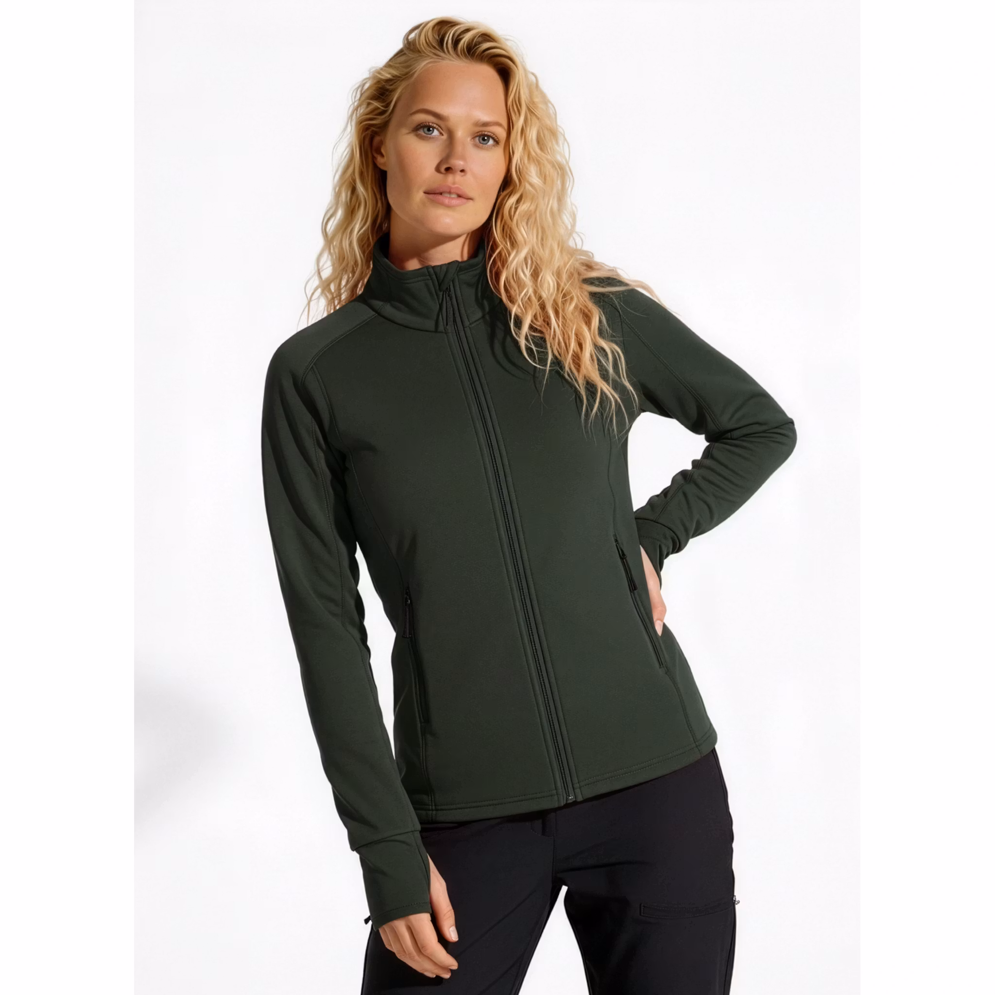 Jacka Air Fleece Dam - Mörkgrön