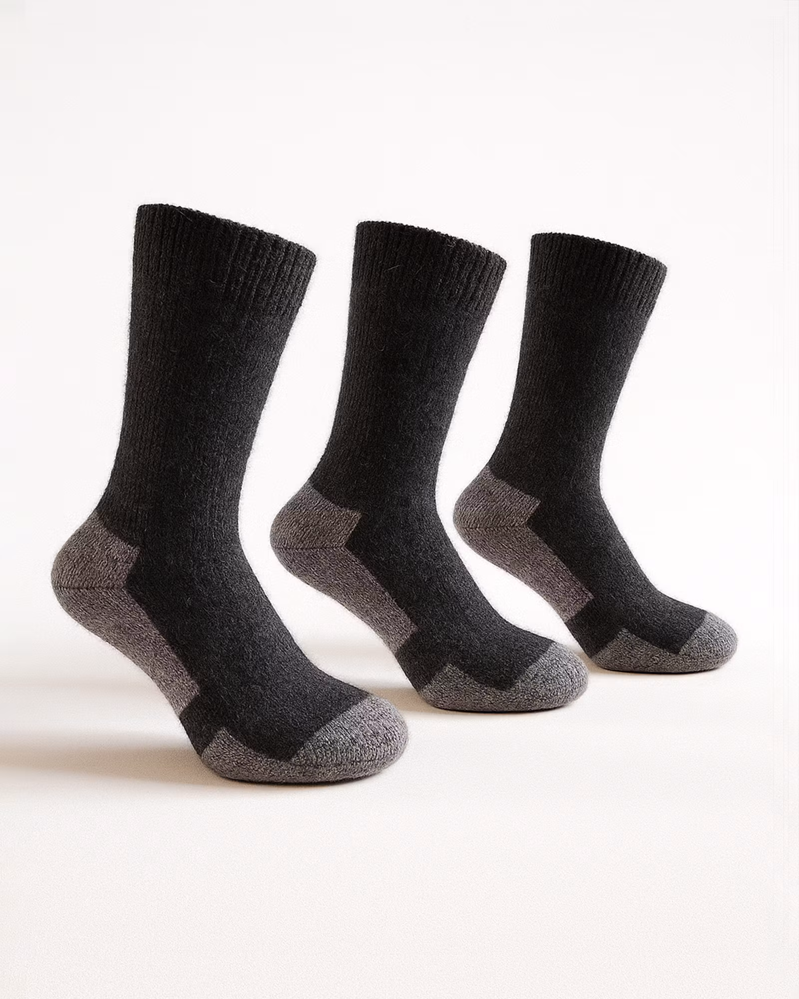 Merinoull Hiking Socks, Svart/Grå 3-Par