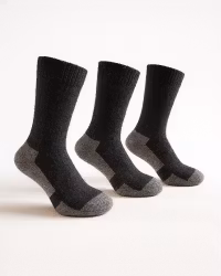 Merinoull Hiking Socks, Svart/Grå 3-Par