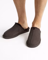 STAVANGER Fårskinnstofflor Herr, Chocolate