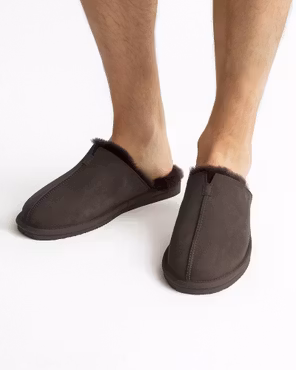 STAVANGER Fårskinnstofflor Herr, Chocolate