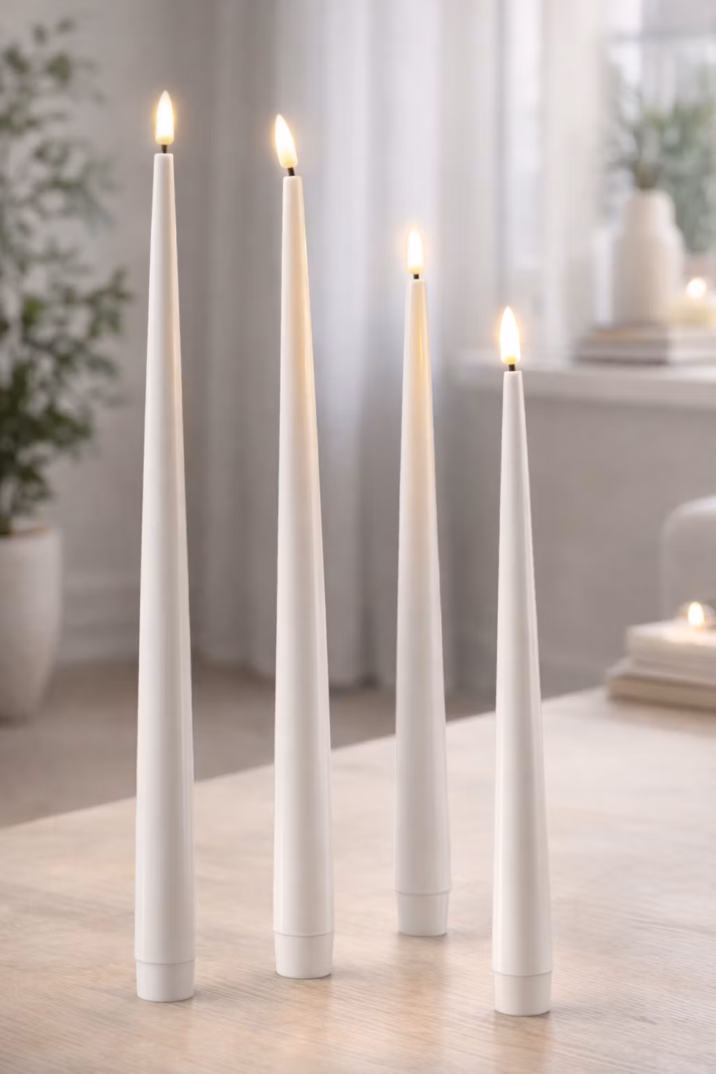 LED-Dinner Candles – Real Flame, Mix Set av 4st