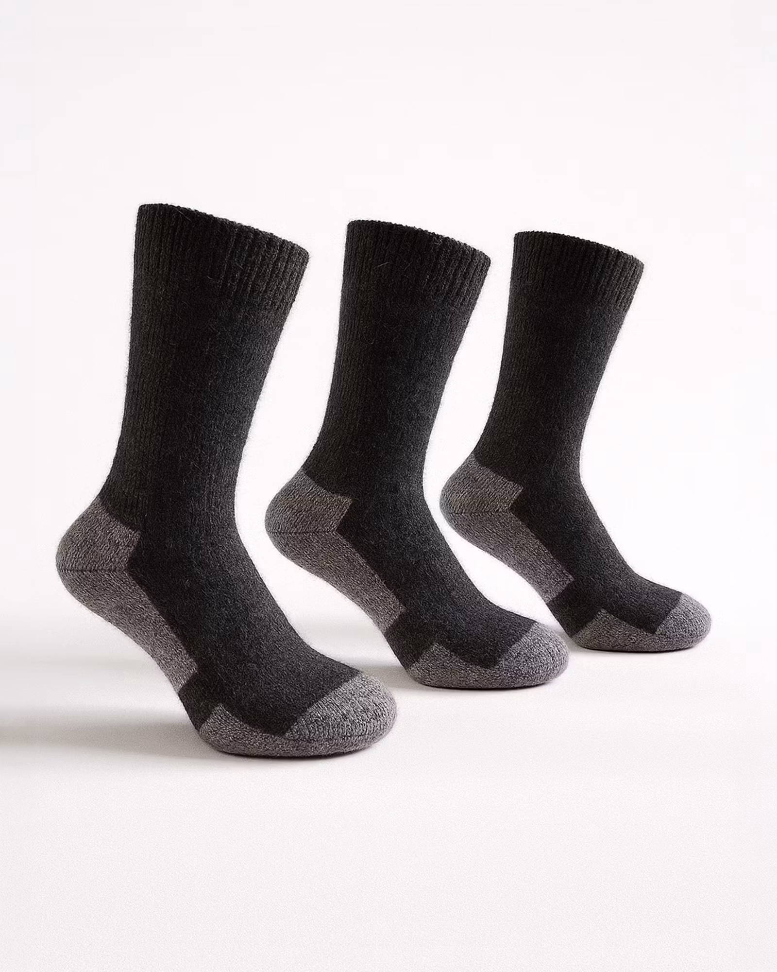 Merinoull Hiking Socks, Svart/Grå 3-Par
