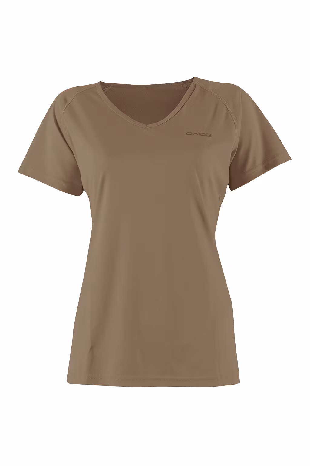 Träningstopp Dam V-ringad, Quick Dry - Mocca