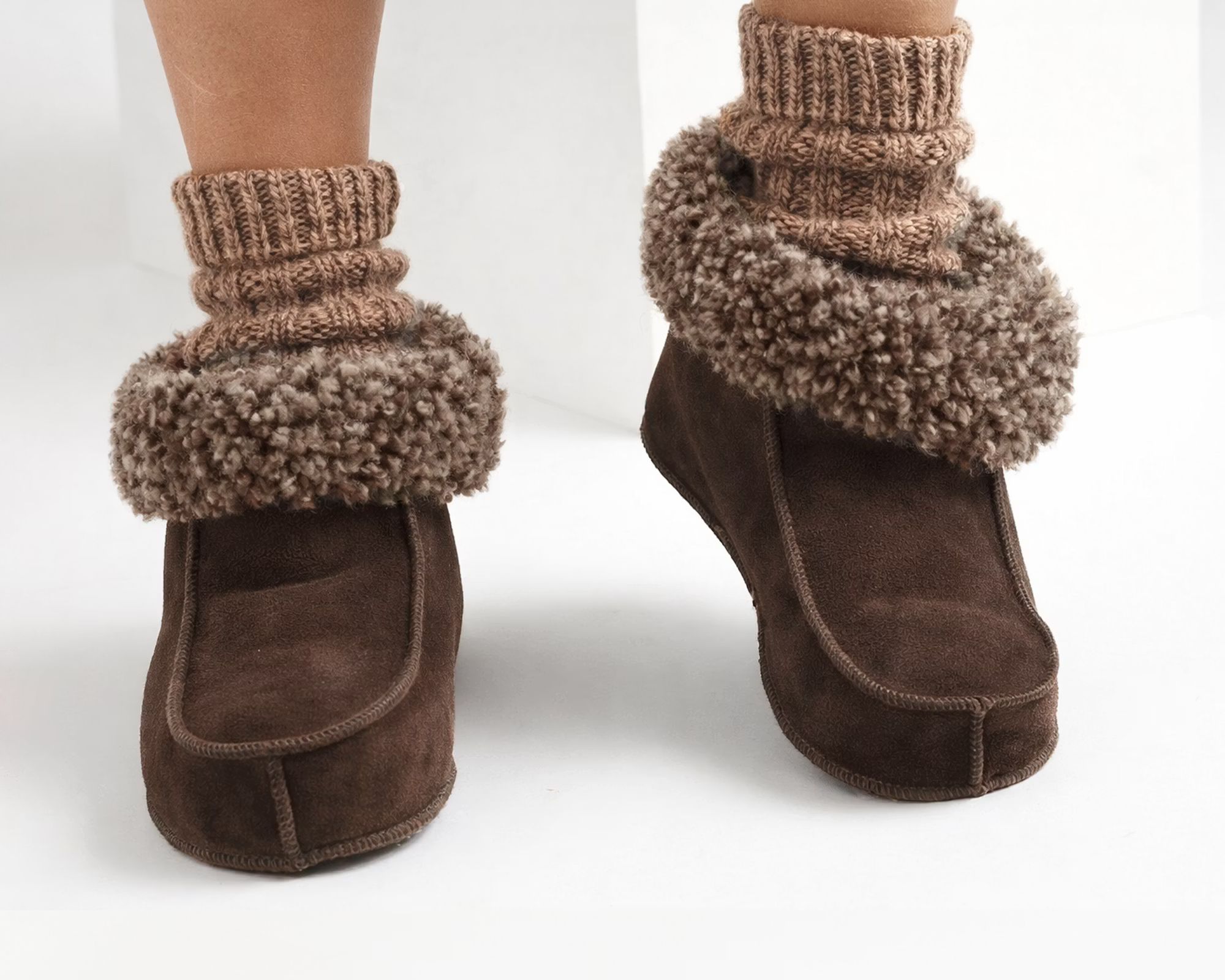 IDRE Fårskinnstofflor Svensktillverkade, Brun