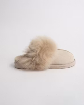 THURID Fårskinnstofflor, Beige