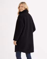 Lång pilejacka med hög krage Dam, Svart