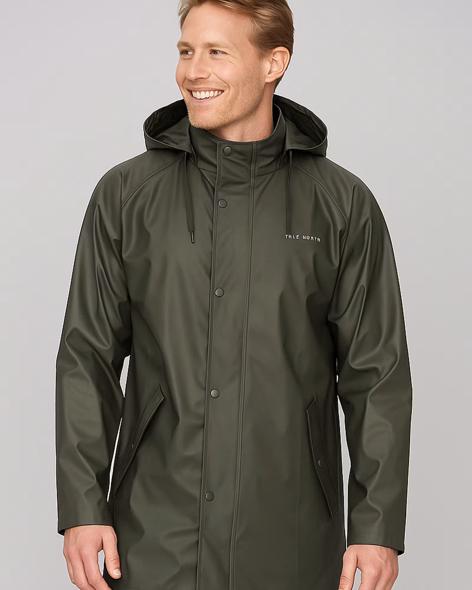 Regnjacka PU Mid-Coat  Herr, Skogsgrön