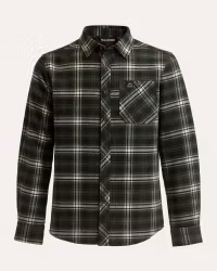 Flanellskjorta Bomull Rutig – Grön/Svart | Mountain Trekking