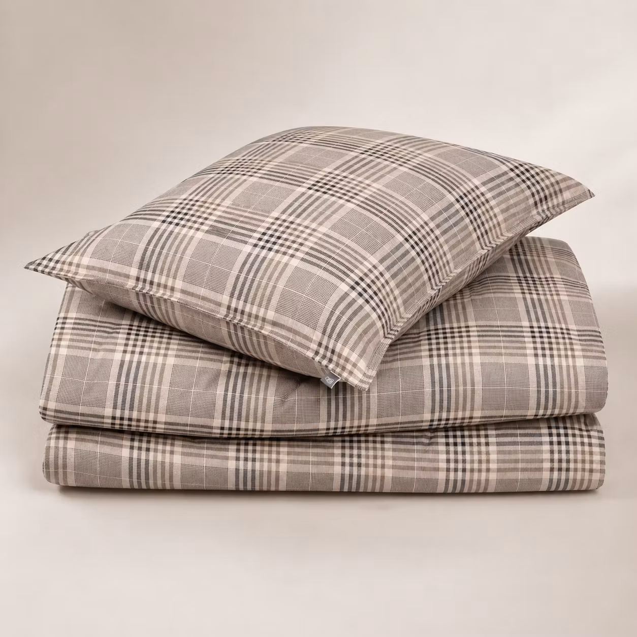Påslakanset 150x210 Bomull – Rutig Brun | Harald