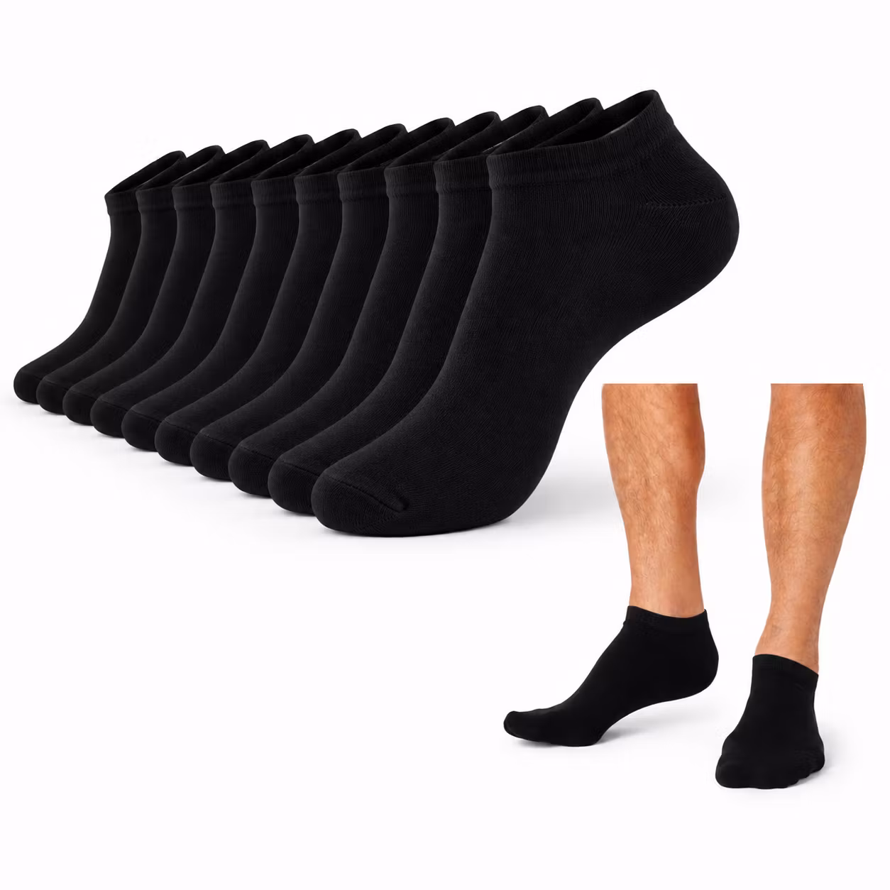 Sneaker Socks Bambu 9 pack - Svart
