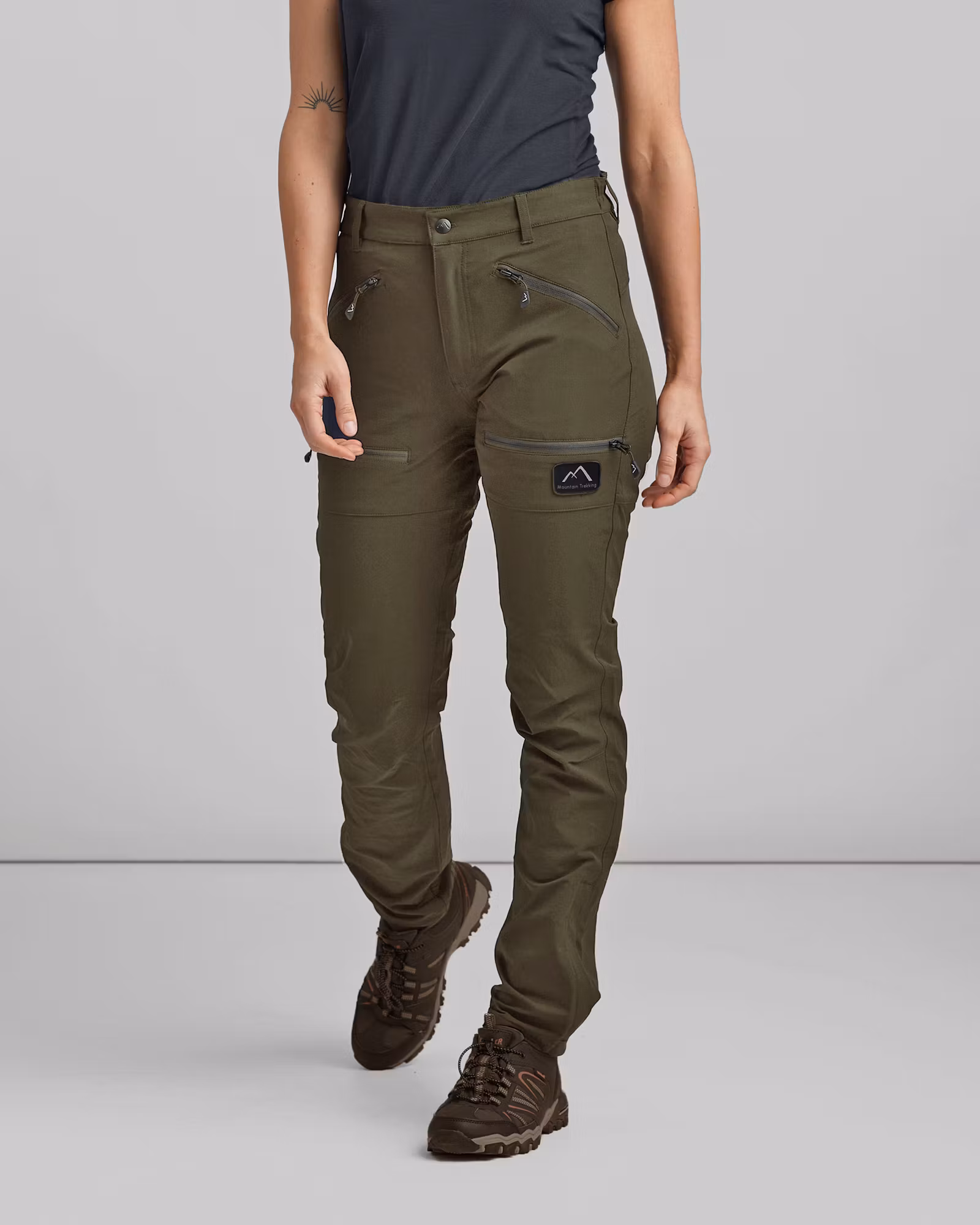 Friluftsbyxa Dam 4-Vägs Stretch – 1D26 Regular Fit - Grön