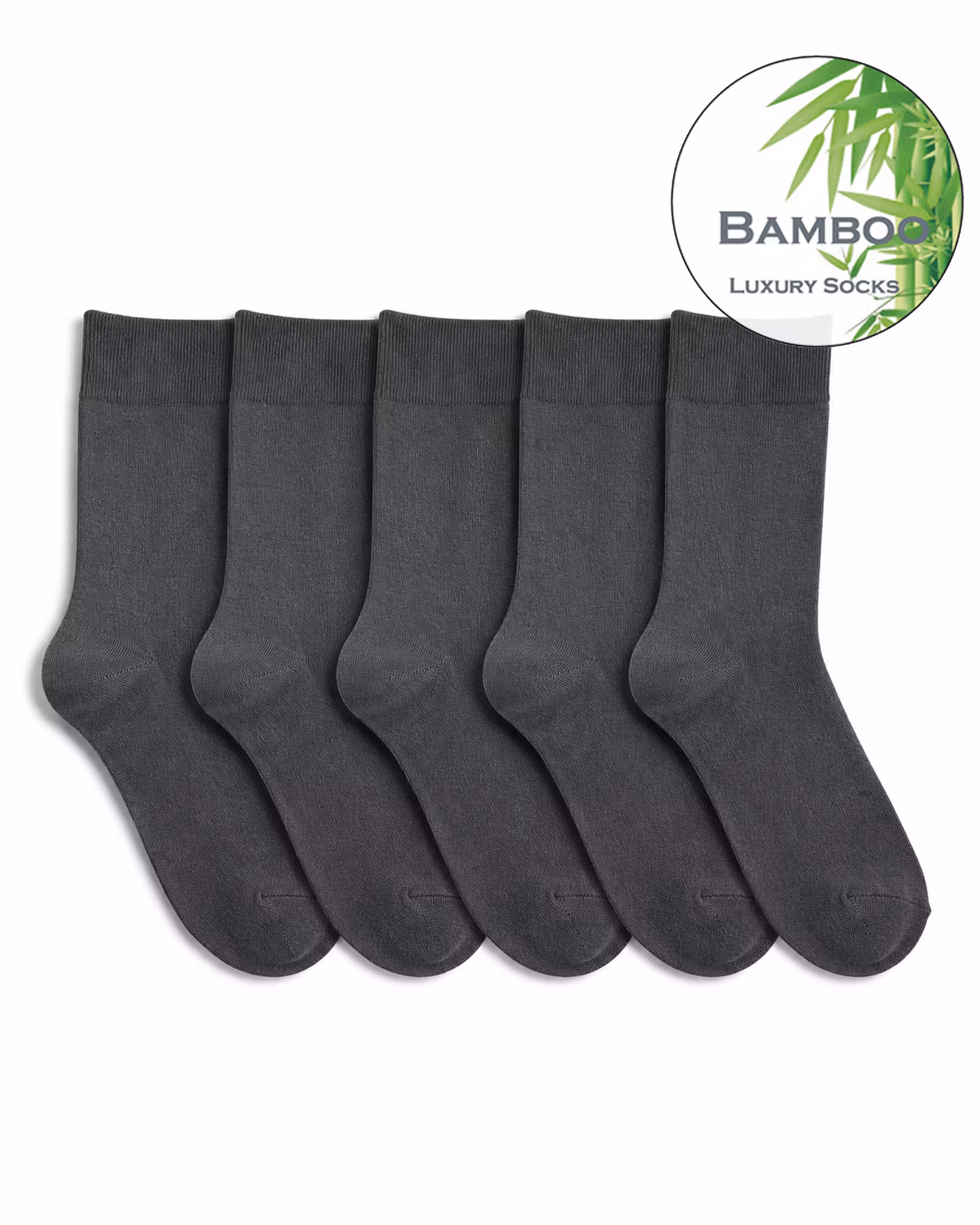 Bambustrumpor Utan Tåsöm 5-pack – Antracit
