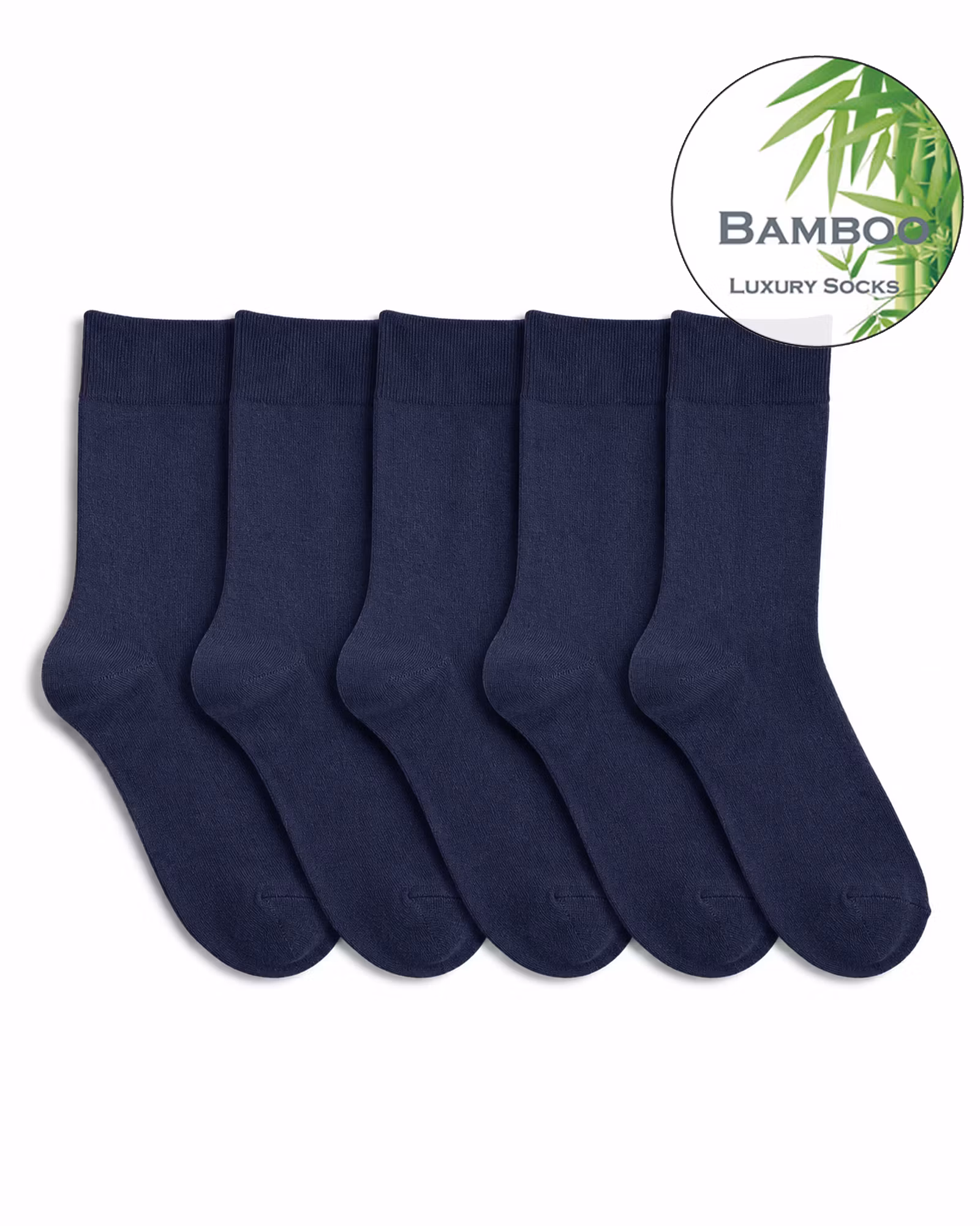 Bambustrumpor Utan Tåsöm 5-pack – Marinblå