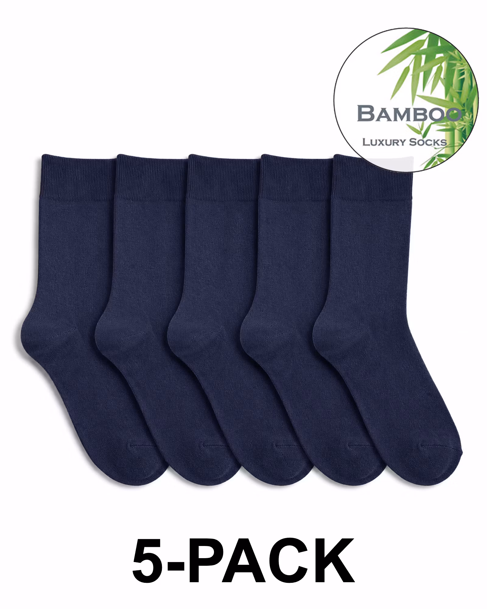 Bambustrumpor Utan Tåsöm 5-pack – Marinblå