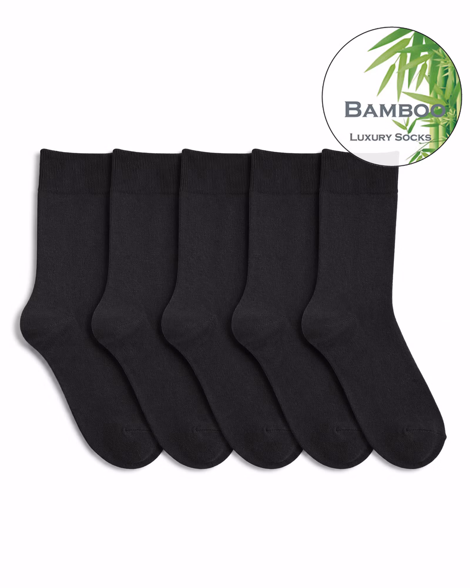 Bambustrumpor Utan Tåsöm 5-pack – Svart