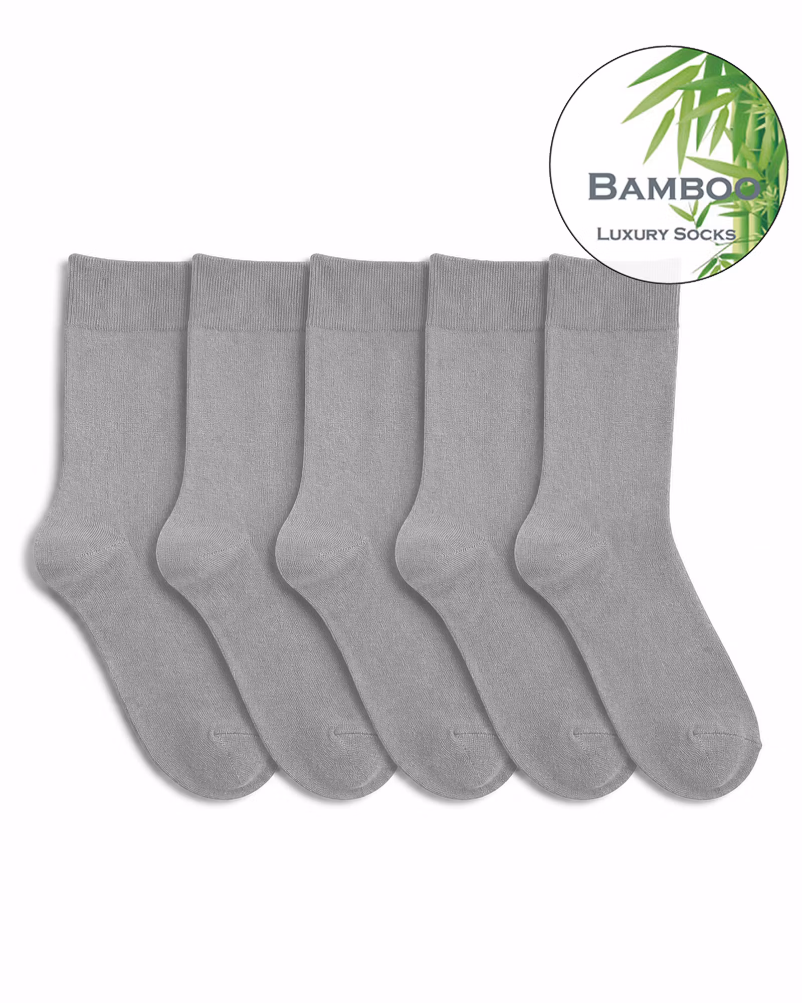 Bambustrumpor Utan Tåsöm 5-pack – Ljusgrå