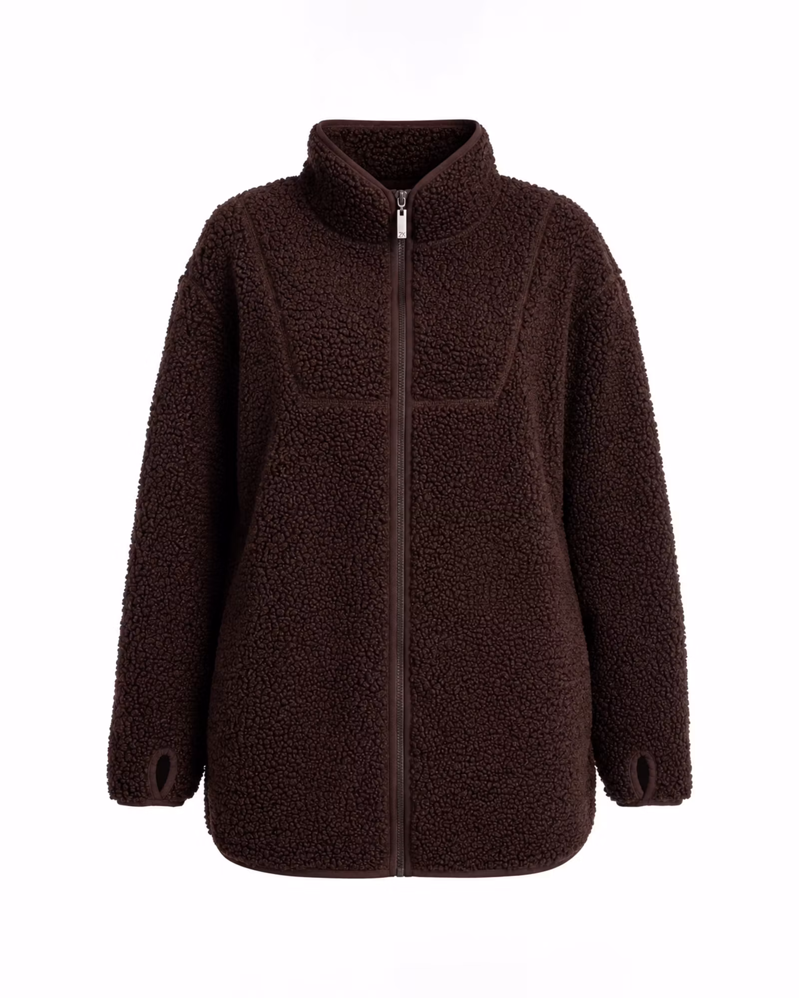 Lång Teddyjacka Dam | Mjuk Teddy-Pile & Loose Fit - Coffee