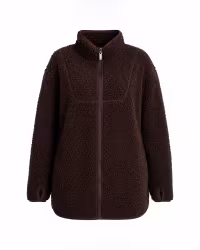 Lång Teddyjacka Dam | Mjuk Teddy-Pile & Loose Fit - Coffee
