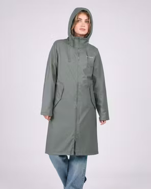 Hellång Regnkappa Dam – PU-Coated Vattentät 8000 mm | Grön