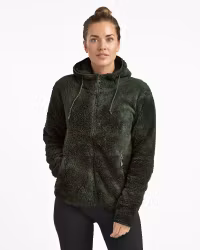 Softpile Hoodie Dam – Mjuk Fleecejacka med Huva | Mountain Trekking - Mörkgrön