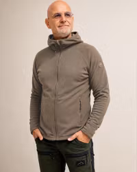 Micro Stretch Pilejacka Herr med Huva – Mellanlager | Mocca