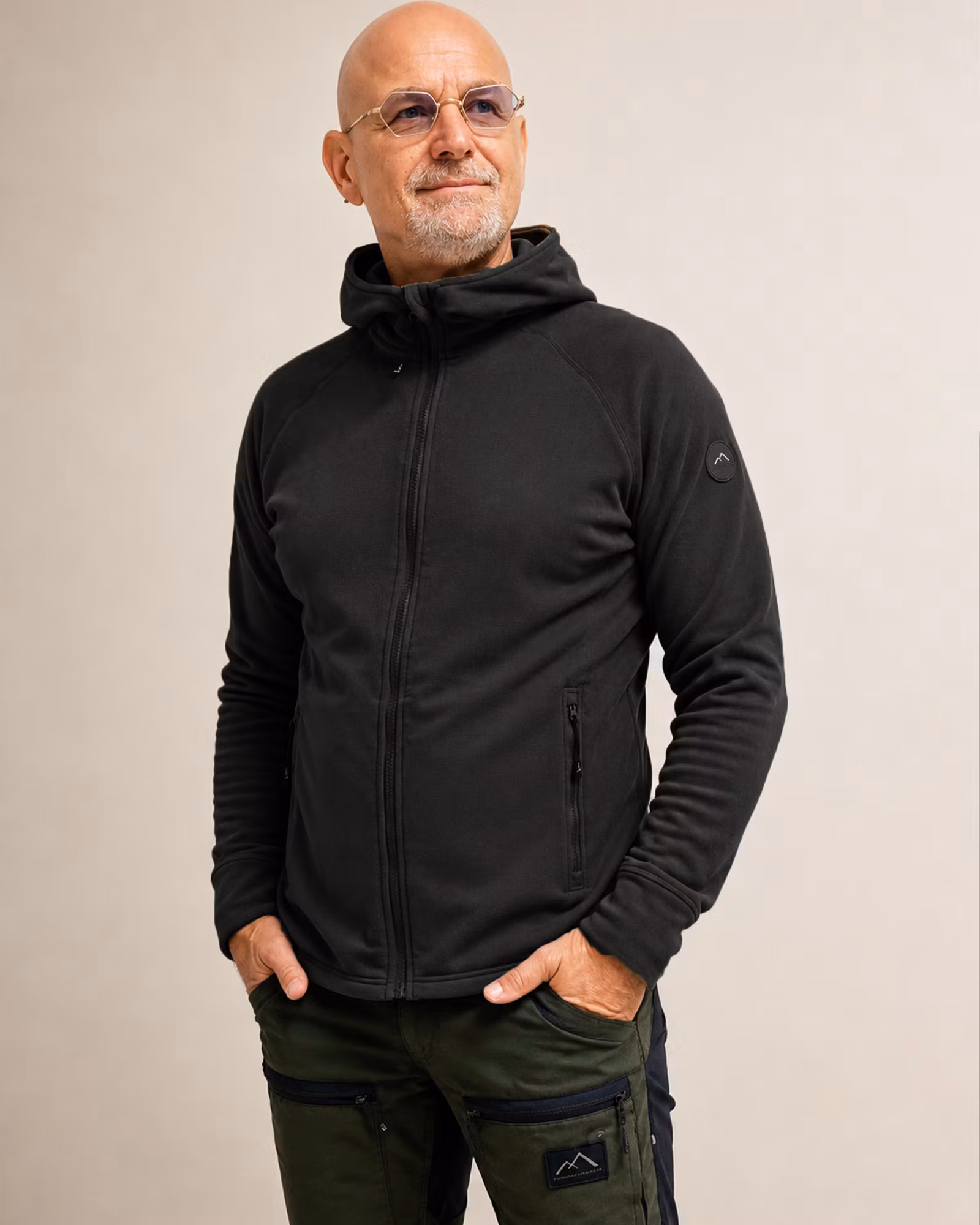 Micro Stretch Pilejacka Herr med Huva – Mellanlager | Svart