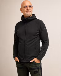 Micro Stretch Pilejacka Herr med Huva – Mellanlager | Svart