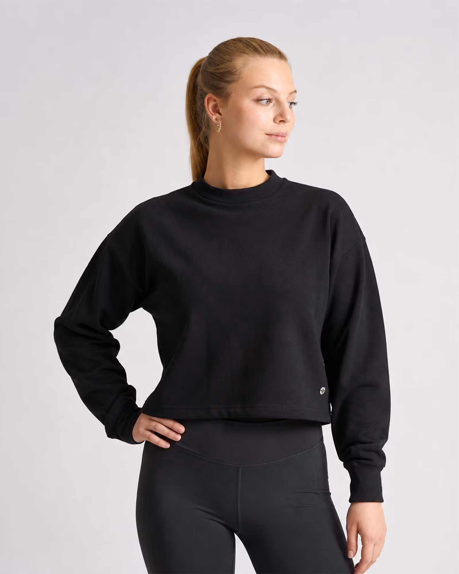 Crop Top Sweatshirt Dam – Loose Fit | Oxide Sportswear - Svart