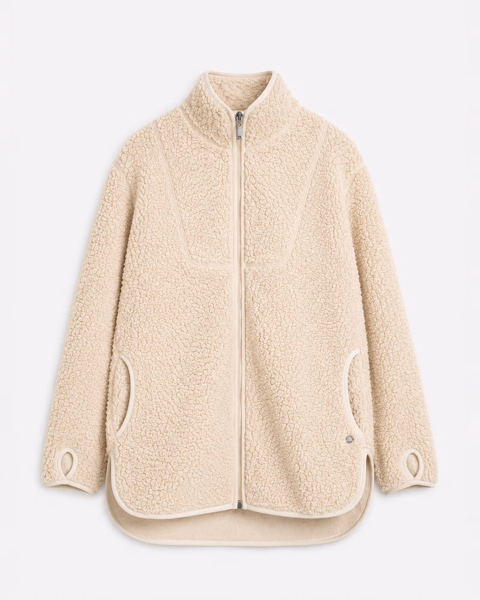Lång Teddyjacka Dam – Mjuk Teddyfleece | Loose Fit Creme