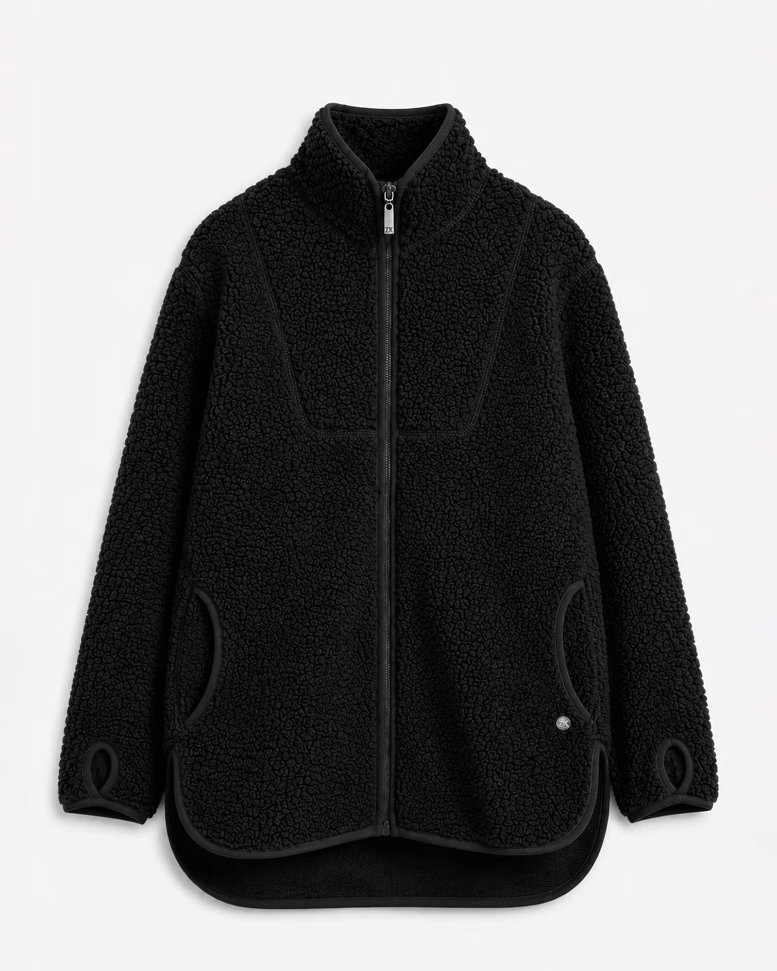 Teddyjacka Celine Dam | Mjuk Teddy-Pile & Loose Fit - Svart