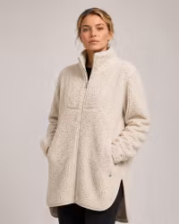 Lång Teddyjacka Dam – Mjuk Teddyfleece | Loose Fit Creme