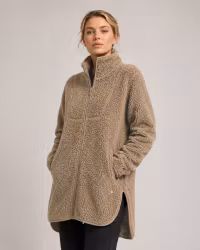 Lång Teddyjacka Dam | Mjuk Teddy-Pile & Loose Fit - Walnut