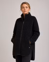 Lång Teddyjacka Dam | Mjuk Teddy-Pile & Loose Fit - Black