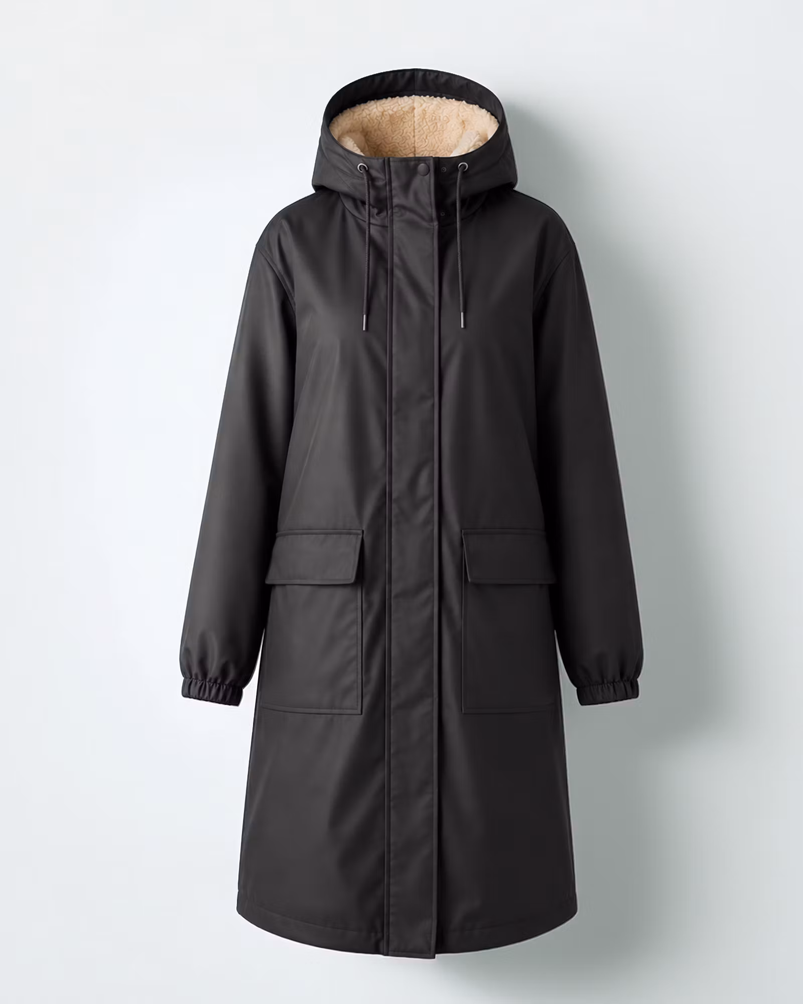 Fodrad Regnkappa Dam – PU & Soft Pile | Black