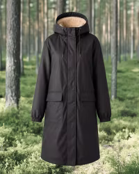 Fodrad Regnkappa Dam – PU & Soft Pile | Black