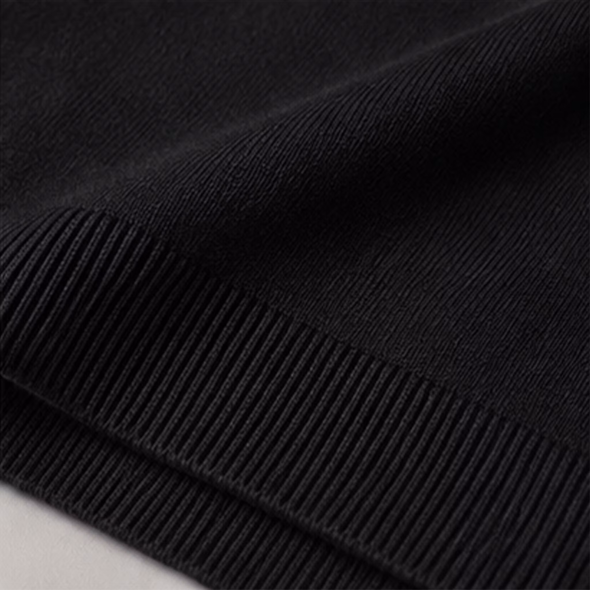 Half Zip Tröja Herr  – Stickad Bomullsmix | Svart