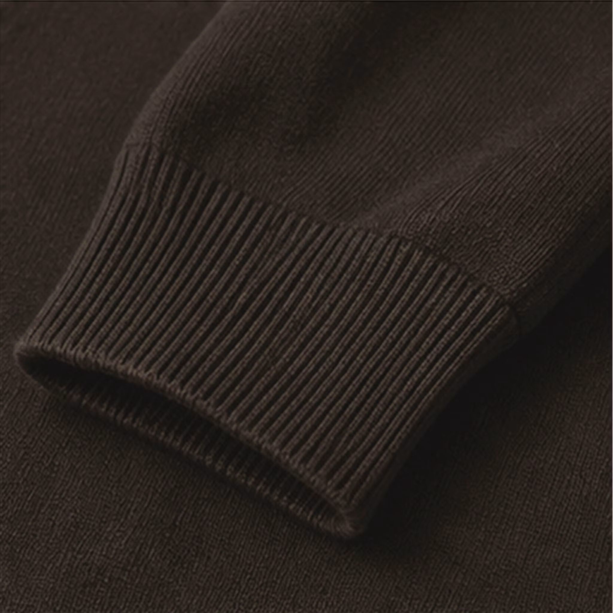 Half Zip Tröja Herr  – Stickad Bomullsmix | Mörkbrun