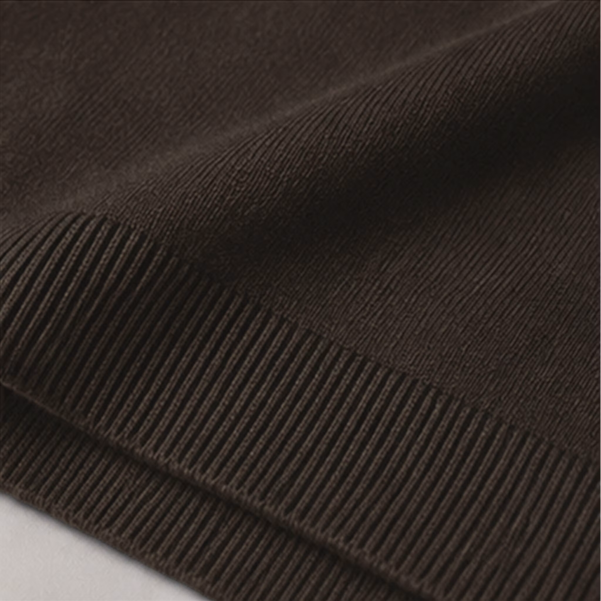 Half Zip Tröja Herr  – Stickad Bomullsmix | Mörkbrun