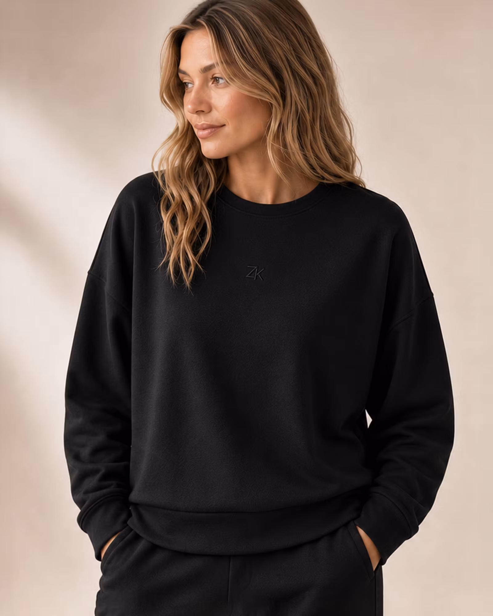 Clara Sweatshirt Dam – Mjuk Modal Stretch | Svart