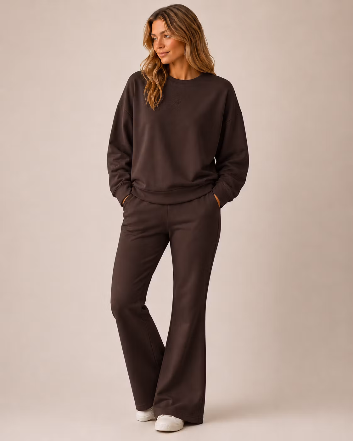 Flare Byxor Dam Mimmie – Mjuk Modal Stretch | Coffee