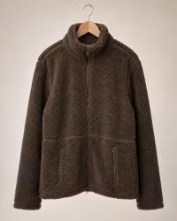 Pilejacka Unisex Loose Fit – Hög Krage & 2-vägsdragkedja | Brun
