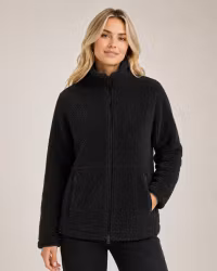Pilejacka Loose Fit – Hög Krage & 2-vägsdragkedja | Svart
