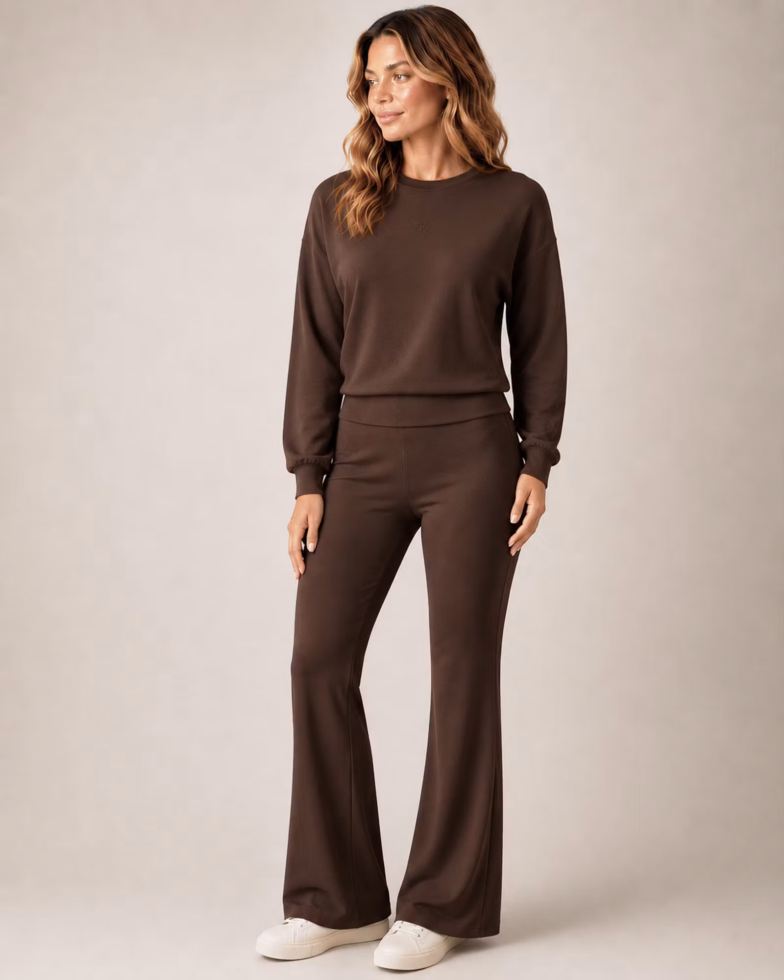 Flare Byxor Dam Mimmie – Mjuk Modal Stretch | Coffee